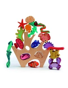 18pc Tender Leaf Toys 30cm Stacking Coral Reef Wooden Toy Set Kids/Toddler 18m 