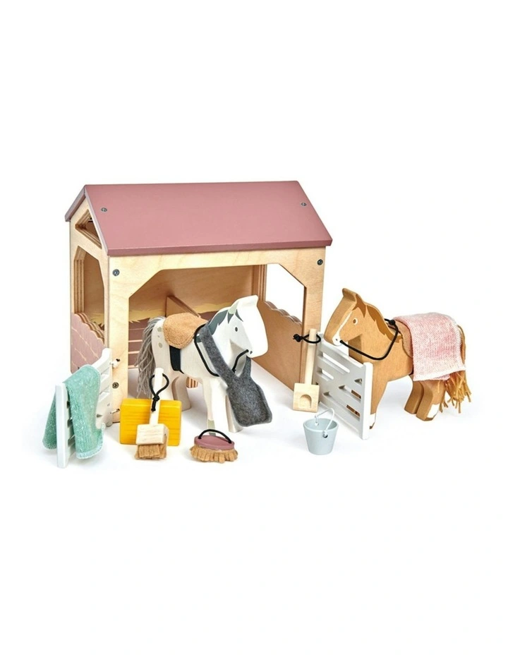 Tender Leaf Toys 19cm The Stables Animal Wooden Toy Pretend Play Set Kids 3y image 1