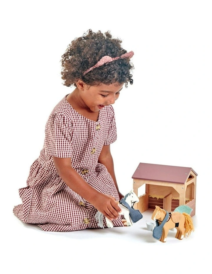 Tender Leaf Toys 19cm The Stables Animal Wooden Toy Pretend Play Set Kids 3y image 3