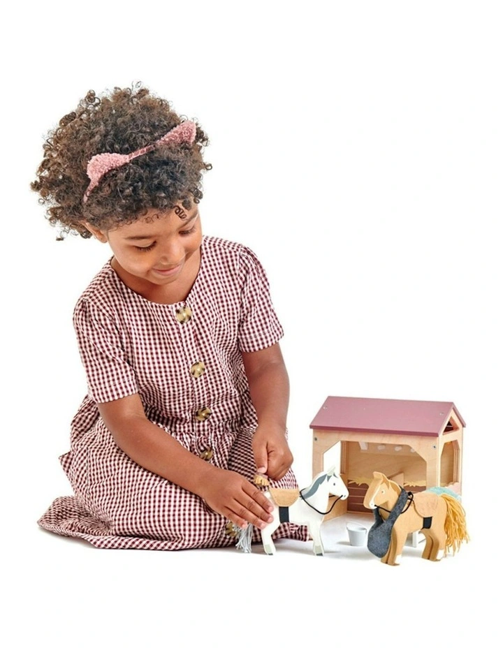 Tender Leaf Toys 19cm The Stables Animal Wooden Toy Pretend Play Set Kids 3y image 4