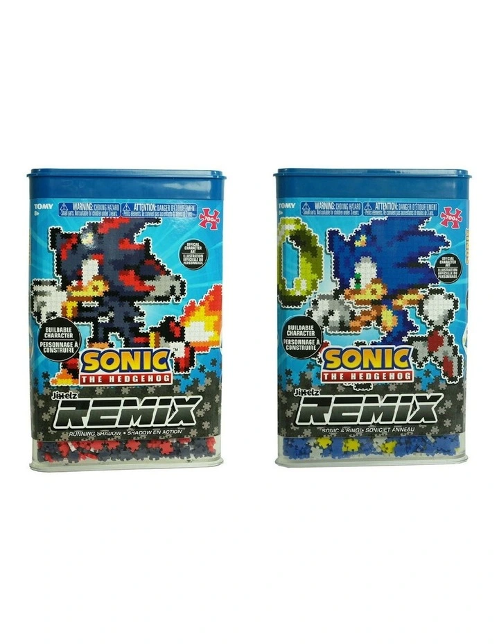 750pc Jixelz Remix Sonic the Hedgehog Ring and 750pc Shadow Puzzle Set 8y image 1