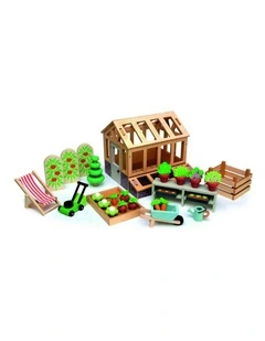 Tender Leaf Toys 48cm Greenhouse w/ Garden Wooden Toy Set Kids/Children 3y 