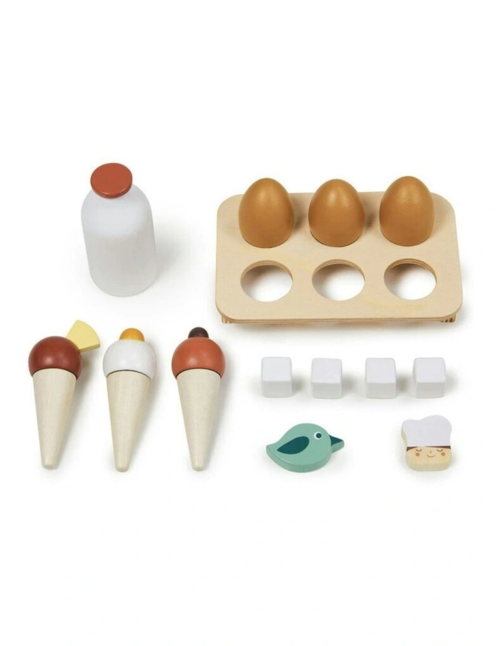 Tender Leaf Toys 36cm Refrigerator w/ Eggs/Milk Wood Toy Role-Play Set Kids 3y image 5