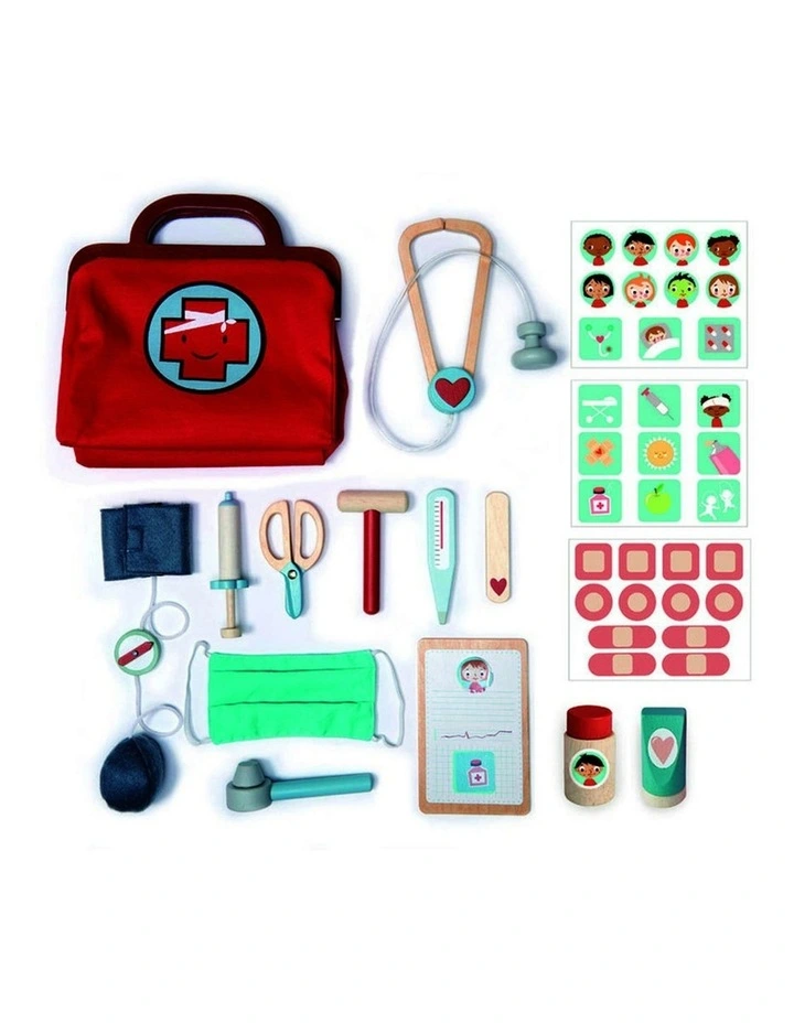 Tender Leaf Toys 24.5cm Doctor's Bag & Accessory Wood Toy Role-Play Set Kids 3 image 2