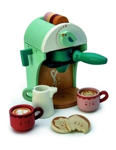 Tender Leaf Toys 15cm Babyccino Maker Coffee Wood Toy Pretend Play Set Kids 3y