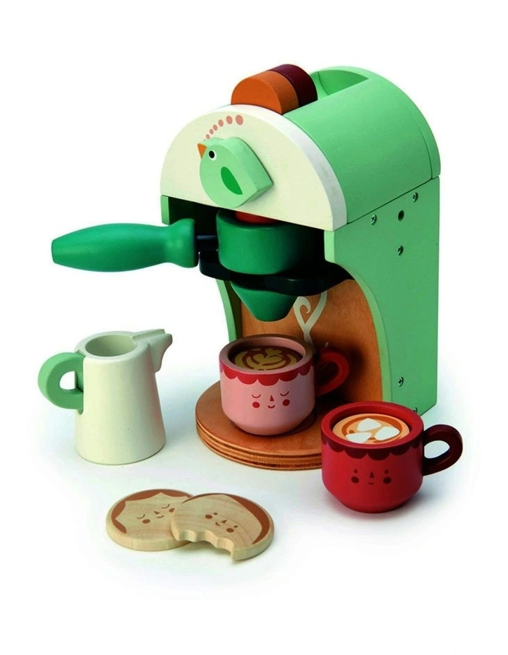 Tender Leaf Toys 15cm Babyccino Maker Coffee Wood Toy Pretend Play Set Kids 3y image 2