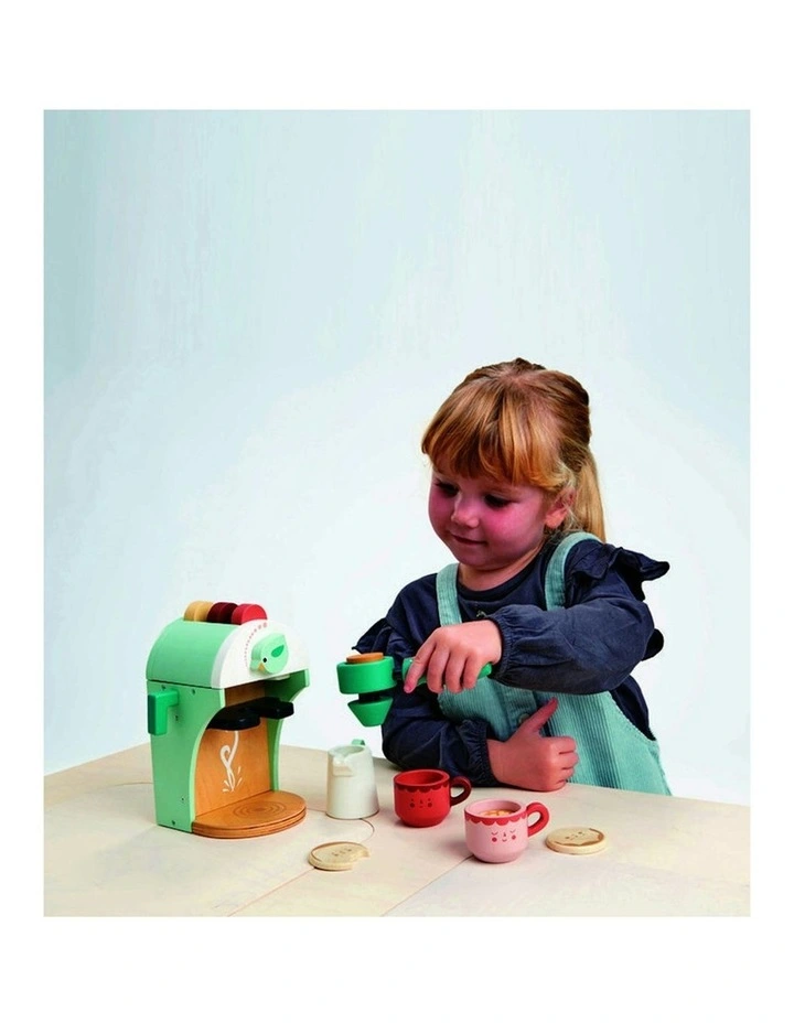 Tender Leaf Toys 15cm Babyccino Maker Coffee Wood Toy Pretend Play Set Kids 3y image 5