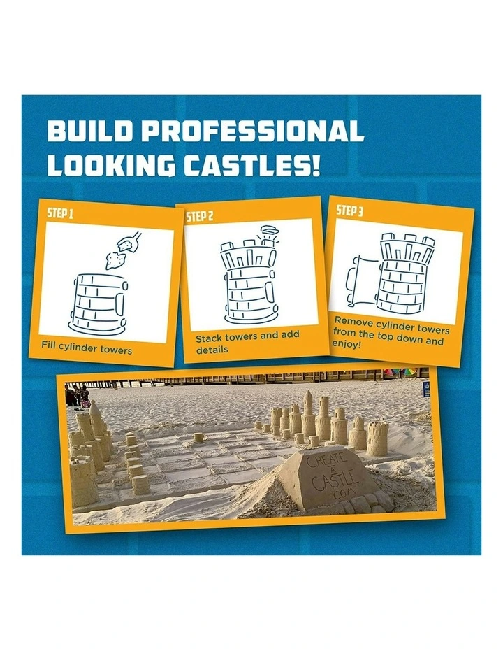 Create A Castle Pro Tower Mold Cylinder Kit Sand/Snow Kids Beach Sandpit Toy 6y  image 5