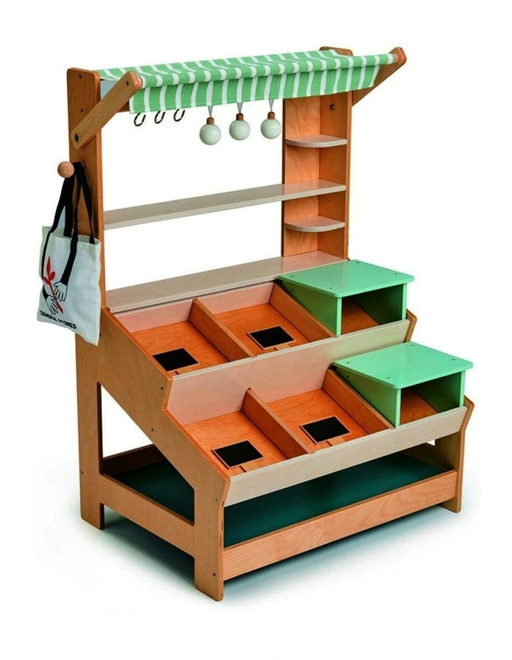 Tender Leaf Toys 57cm General Store Stand Wooden Toy Pretend Play Set Kids 3y image 1