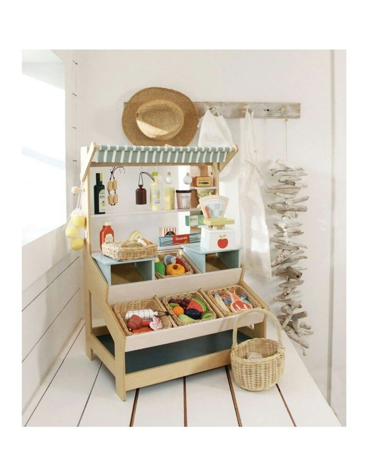 Tender Leaf Toys 57cm General Store Stand Wooden Toy Pretend Play Set Kids 3y image 5