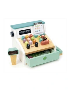 Tender Leaf Toys 22cm General Store Till Wooden Toy Pretend Play Set Kids 3y