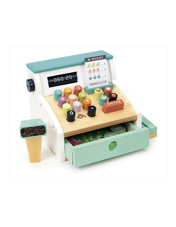 Tender Leaf Toys 22cm General Store Till Wooden Toy Pretend Play Set Kids 3y image 1