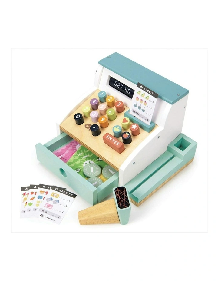 Tender Leaf Toys 22cm General Store Till Wooden Toy Pretend Play Set Kids 3y image 3