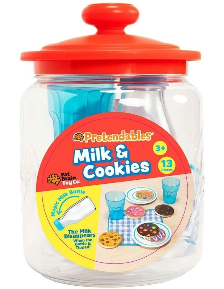 13pc Fat Brain Toys Pretendables Milk & Cookies Educational Toy Kids 3y image 1