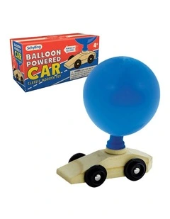 Schylling Kids Balloon Powered Vehicle Car 11.4cm Classic Wooden Play Toy 4y 