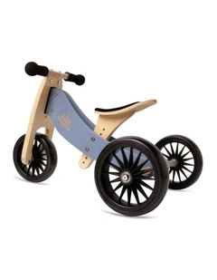 Kinderfeets 72cm Wood Tiny Tot Plus Bike/Trike Kids Ride-On Toy Slate Blue 18m 