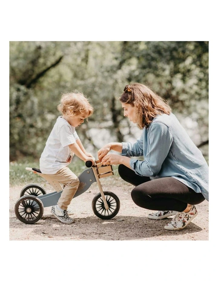 Kinderfeets 72cm Wood Tiny Tot Plus Bike/Trike Kids Ride-On Toy Slate Blue 18m image 3