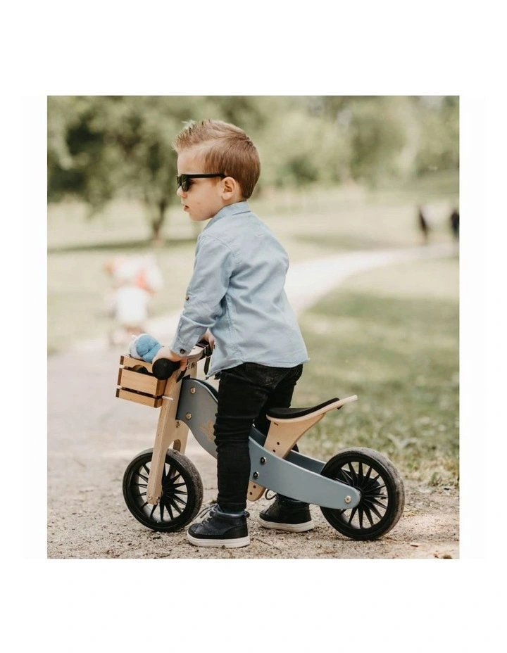 Kinderfeets 72cm Wood Tiny Tot Plus Bike/Trike Kids Ride-On Toy Slate Blue 18m image 4