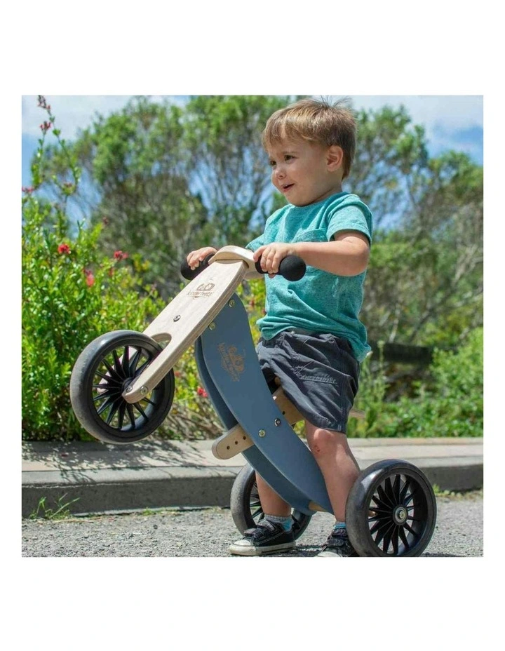 Kinderfeets 72cm Wood Tiny Tot Plus Bike/Trike Kids Ride-On Toy Slate Blue 18m image 5