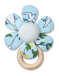 Apple Park Cotton 15cm Teething Rattle Enchanted Leaves Blue Baby/Infant Toy 0m 