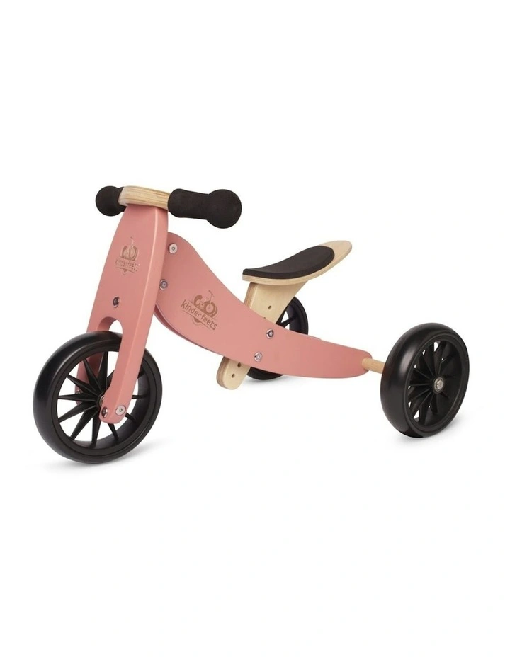 Kinderfeets 62cm Wood Tiny Tot Balance Bike/Trike Kids Ride-On Toy Coral 24m image 1