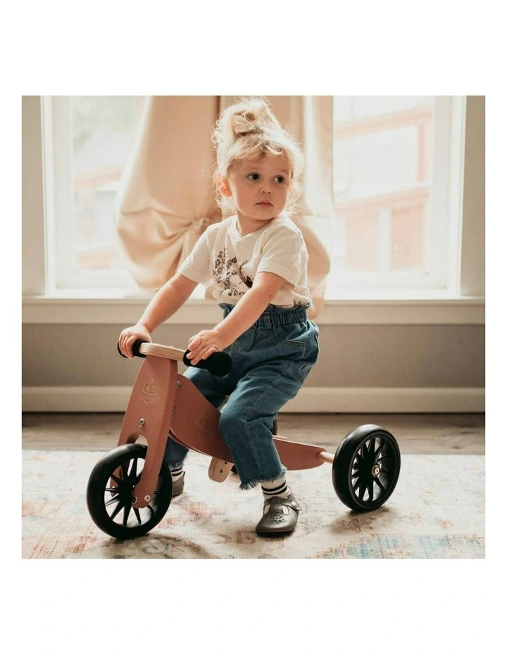 Kinderfeets 62cm Wood Tiny Tot Balance Bike/Trike Kids Ride-On Toy Coral 24m image 5