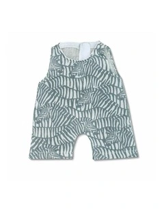 Apple Park Cotton Muslin Coverall Zebra Print Clothes For Soft Dolls Kids 0 
