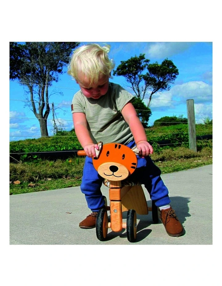 Im Toy 44cm Wood Paddie Rider Tiger Kids/Children 4-Wheel Ride-On Fun Toy 12m image 4