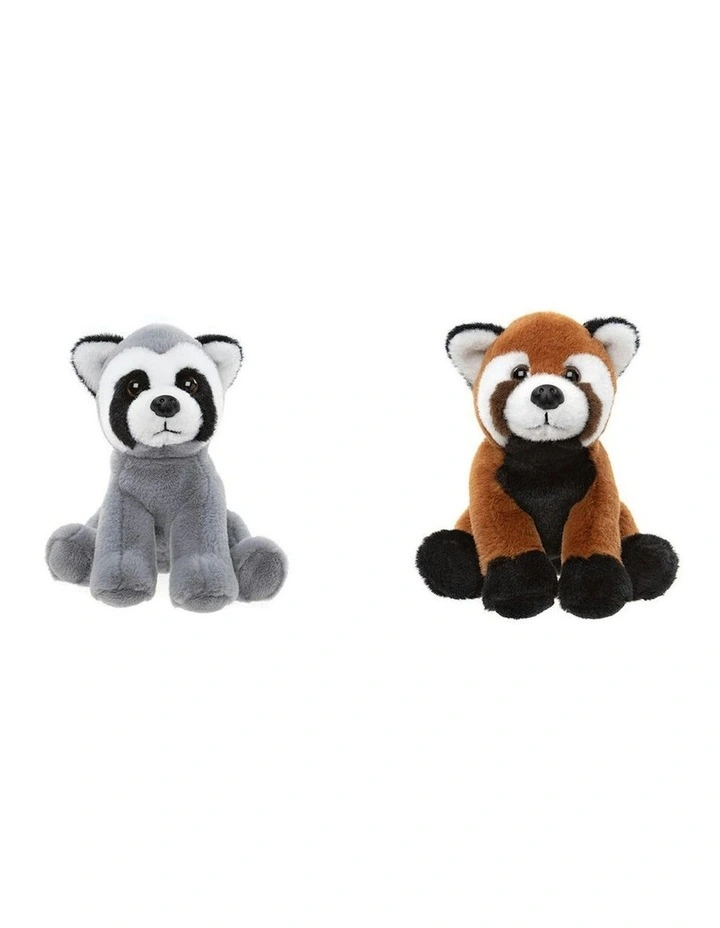 2pc Charlie Bears Cuddle Cub Raccoon & Red Panda 14cm Baby/Infant Plush Toy 0y image 1