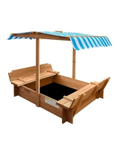 Mazam Kids Sandpit Outdoor Toys Wooden Sandbox Beach Play Box Children Canopy