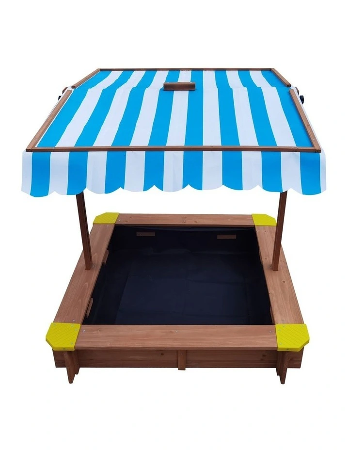 Mazam Kids Sandpit Outdoor Toys Wooden Sandbox Beach Play Box Children Canopy image 2