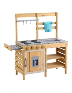 Keezi Kids Kitchen Playset Wooden Play Kitchen Mud Kitchen Toy Kitchen 95cm Tall