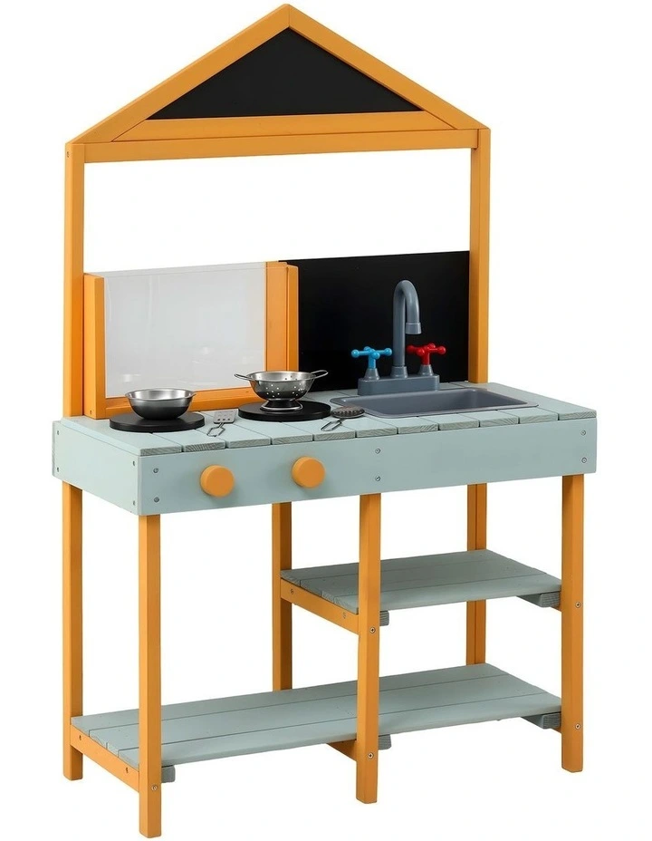 Keezi Kids Mud Kitchen Play Kitchen Toy Kitchen Set with Blackboard 110cm image 1