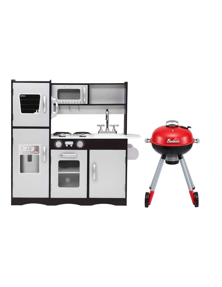 Keezi Kids Kitchen Playset BBQ Grill Toy with Wooden Pretend Play Set 80cm image 3