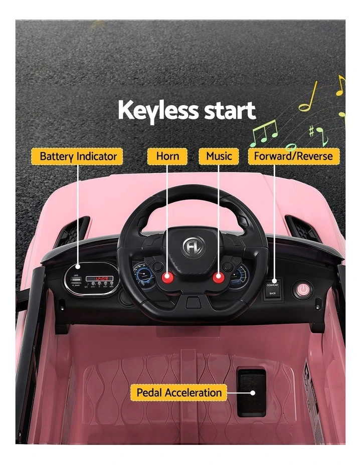 Rigo Kids Electric Ride On Car Black Pink Ride-On Toy with Remote Control image 4