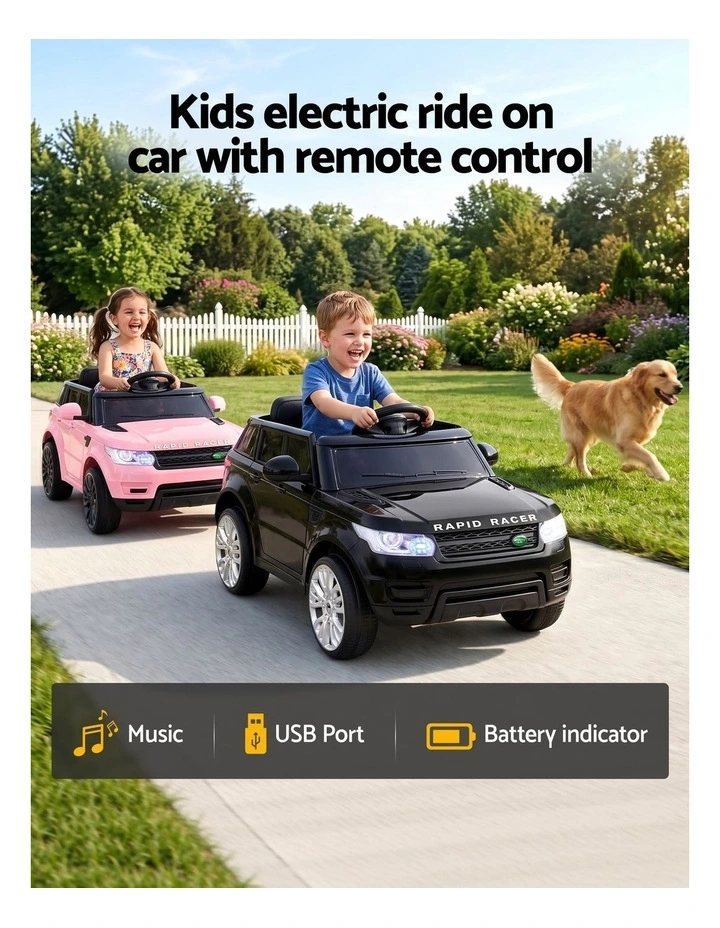 Rigo Kids Electric Ride On Car Black Pink Ride-On Toy with Remote Control image 5