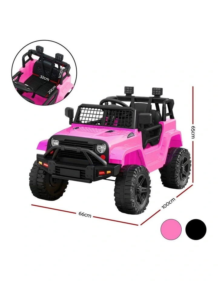 2x Rigo Electric Kids Ride On Car Black Pink Off-Road Ride-On Toy with Remote Control Horn Music image 2