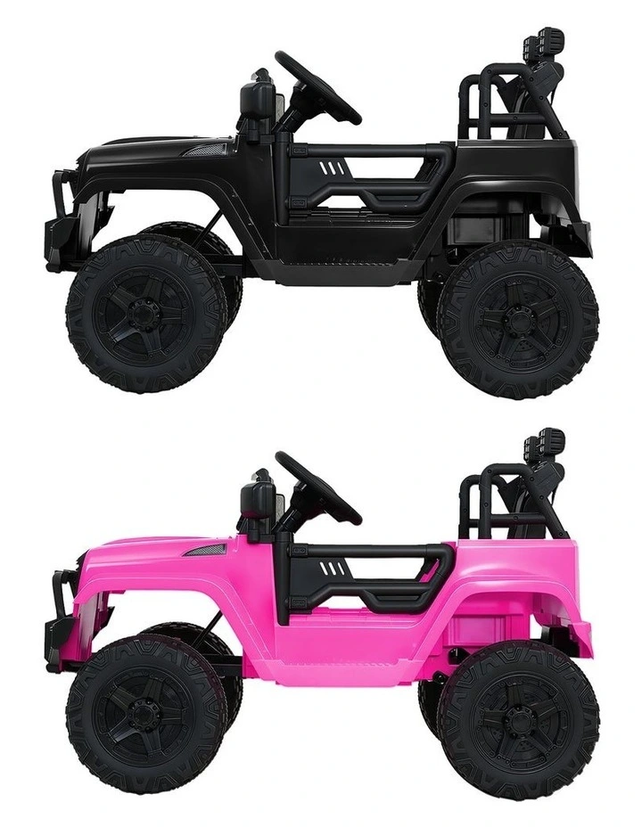 2x Rigo Electric Kids Ride On Car Black Pink Off-Road Ride-On Toy with Remote Control Horn Music image 3