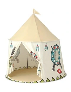 Keezi Kids Play Tent Playhouse Castle with Window Flag Carry Bag 115cmx115cm