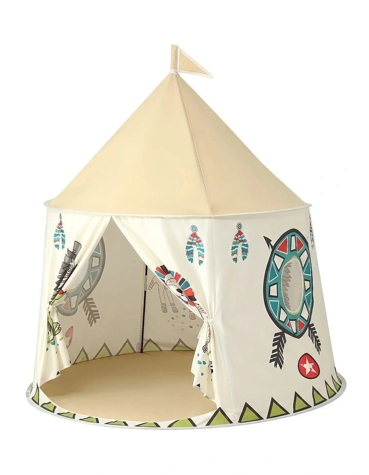 Keezi Kids Play Tent Playhouse Castle with Window Flag Carry Bag 115cmx115cm image 1