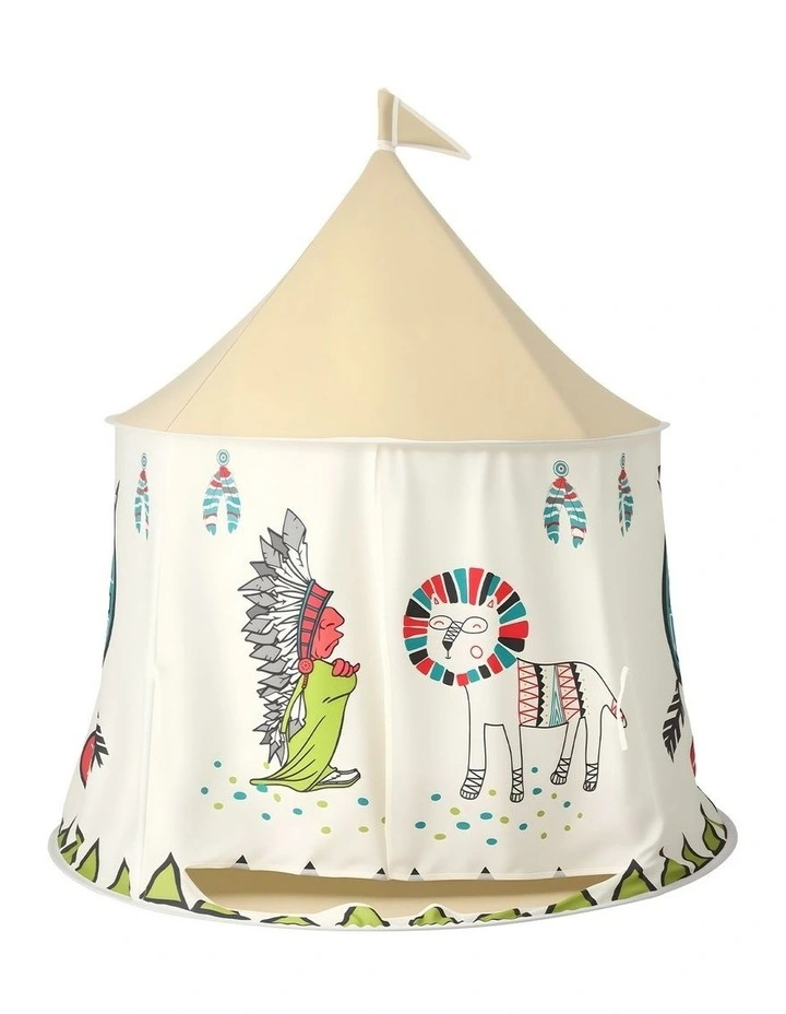 Keezi Kids Play Tent Playhouse Castle with Window Flag Carry Bag 115cmx115cm image 3