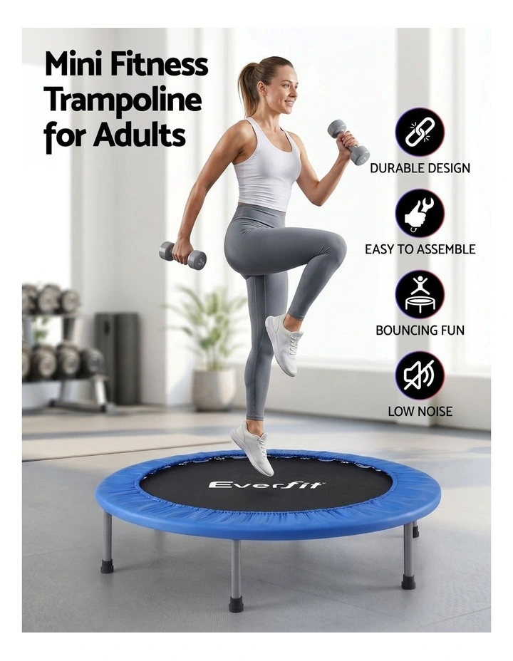 Everfit 40-Inch Fitness Trampoline Rebounder Mini Round Trampoline Home Workouts image 4