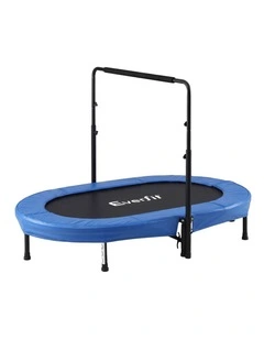 Everfit 56-Inch Foldable Fitness Trampoline Indoor Rebounder Adjustable Handrail