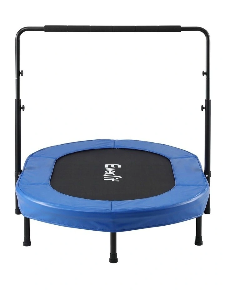 Everfit 56-Inch Foldable Fitness Trampoline Indoor Rebounder Adjustable Handrail image 3