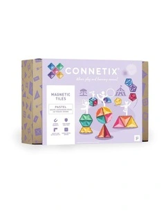 CONNETIX Magnetic Tiles Pastel Shape Expansion Pack, 48 Pieces