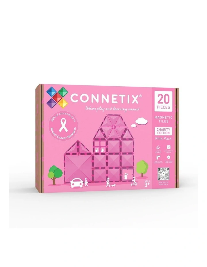 CONNETIX Magnetic Tiles Charity Pack Pink, 20 Pieces image 1