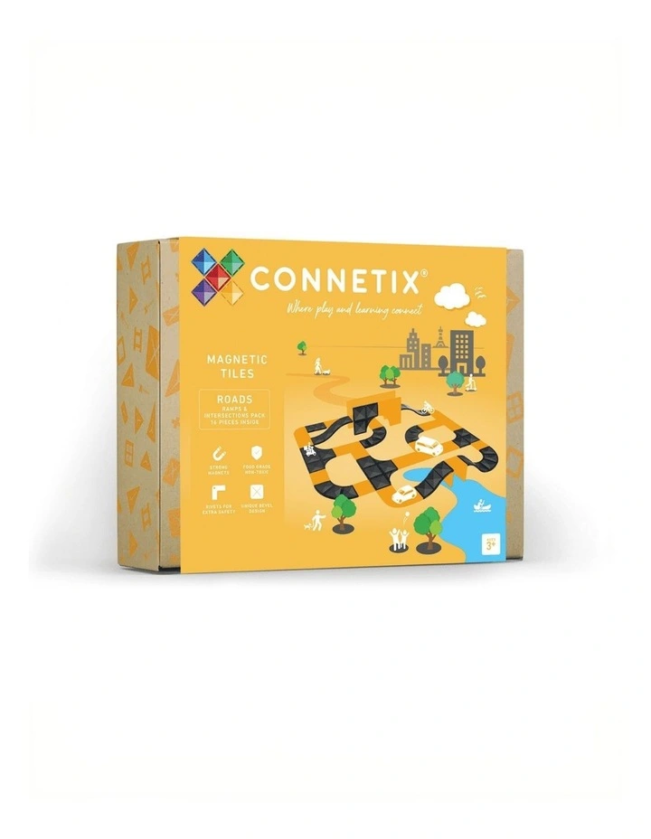 CONNETIX Magnetic Tiles Ramps & Intersections Pack, 16 Pieces image 1
