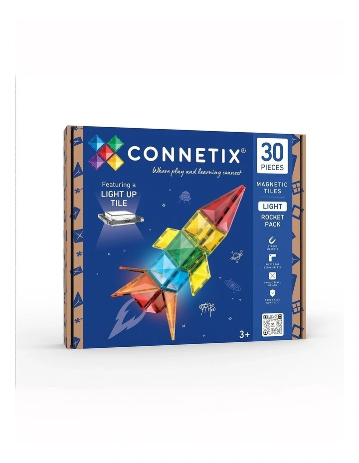CONNETIX Magnetic Tiles Light Rocket Pack, 30 Pieces image 1