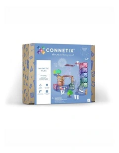 CONNETIX Magnetic Tiles Pastel Ball Run Expansion Pack, 80 Pieces