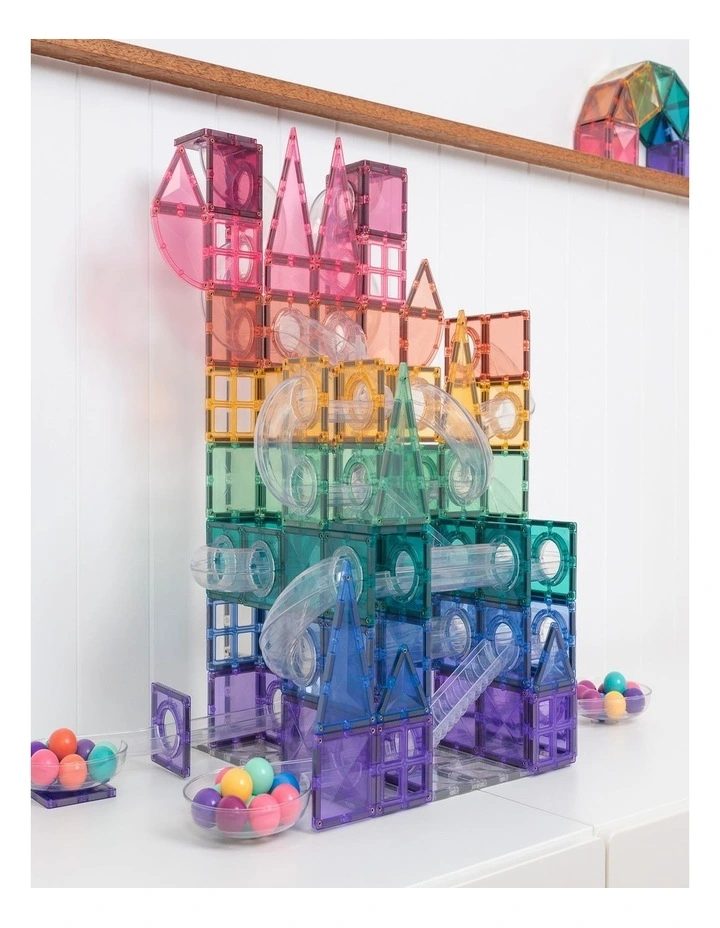 CONNETIX Magnetic Tiles Pastel Ball Run Expansion Pack, 80 Pieces image 5